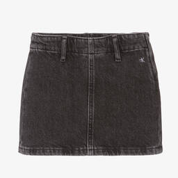 Calvin Klein-Girls Washed Black Denim Skirt | Childrensalon Outlet