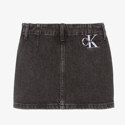 Calvin Klein-Girls Washed Black Denim Skirt | Childrensalon Outlet