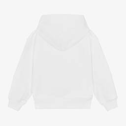 Calvin Klein-Girls White Cotton Monogram Hoodie | Childrensalon Outlet