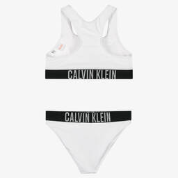 Calvin Klein-Girls White Logo Bikini | Childrensalon Outlet