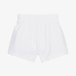 Calvin Klein Jeans-Girls White Monogram Logo Shorts | Childrensalon Outlet