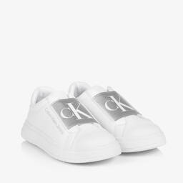 Calvin Klein-Girls White Slip-On Trainers | Childrensalon Outlet