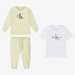 Calvin Klein Джинсы-Комплект с зеленым спортивным костюмом из хлопка | Childrensalon Outlet