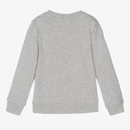 Calvin Klein Jeans-Grey Cotton Logo Sweatshirt | Childrensalon Outlet