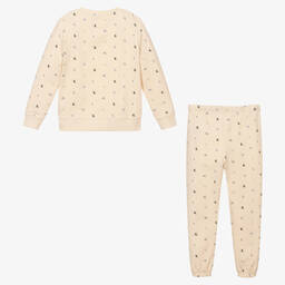 Calvin Klein Jeans-Ivory Logo Cotton Tracksuit | Childrensalon Outlet