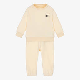 Calvin Klein-Кремовый спортивный костюм из велюра | Childrensalon Outlet