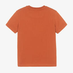 Calvin Klein-Tan Brown Cotton Monogram T-Shirt | Childrensalon Outlet