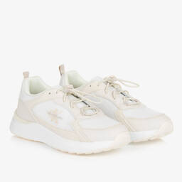 Calvin Klein-Teen Beige Mesh & Faux Leather Trainers | Childrensalon Outlet