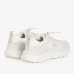Calvin Klein-Teen Beige Mesh & Faux Leather Trainers | Childrensalon Outlet
