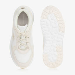 Calvin Klein-Teen Beige Mesh & Faux Leather Trainers | Childrensalon Outlet