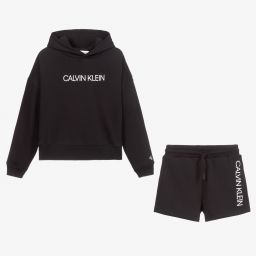 Calvin Klein Джинсы-Черная худи с шортами для подростков | Childrensalon Outlet