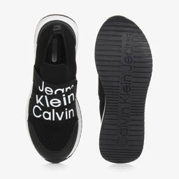 Calvin Klein-Teen Black Knitted Trainers | Childrensalon Outlet