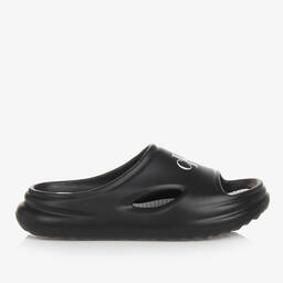 Calvin Klein-Teen Black Monogram Sliders | Childrensalon Outlet