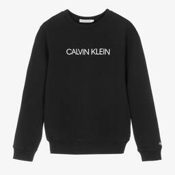 Calvin Klein Джинсы-Черный свитшот из органического хлопка для подростков | Childrensalon Outlet