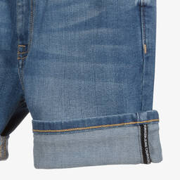 Calvin Klein Jeans-شورت تينز ولادي قطن دنيم لون أزرق | Childrensalon Outlet