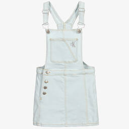 Calvin Klein Jeans-Teen Blue Denim Pinafore Dress | Childrensalon Outlet