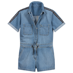 Calvin Klein Jeans-Teen Blue Denim Playsuit | Childrensalon Outlet