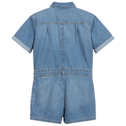 Calvin Klein Jeans-Teen Blue Denim Playsuit | Childrensalon Outlet
