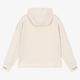 Calvin Klein-Teen Boys Beige Cotton Hoodie | Childrensalon Outlet