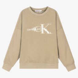 Calvin Klein Джинсы-Бежевый хлопковый свитшот | Childrensalon Outlet