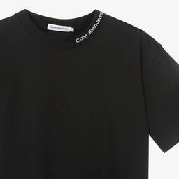 كالفين كلاين-تيشيرت بقصة مريحة قطن لون أسود للمراهقين | Childrensalon Outlet