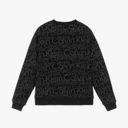Calvin Klein-Teen Boys Black Glow In The Dark Sweatshirt | Childrensalon Outlet