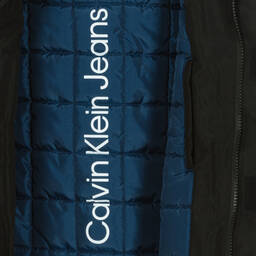 Calvin Klein-Teen Boys Black Hooded Coat | Childrensalon Outlet