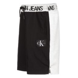 Calvin Klein Jeans-شورت تينز ولادي قطن عضوي لون أسود | Childrensalon Outlet