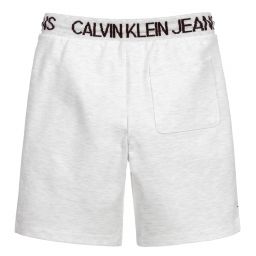 Calvin Klein Jeans-شورت تينز ولادي قطن عضوي لون أسود | Childrensalon Outlet