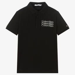 Calvin Klein Джинсы-Teen Boys Black Polo Shirt | Childrensalon Outlet