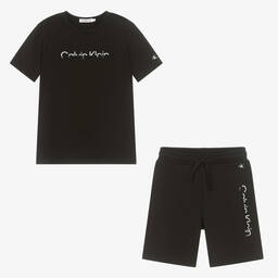 Calvin Klein Jeans-Teen Boys Black Shorts Set | Childrensalon Outlet