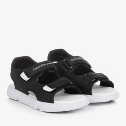 Calvin Klein-Черные сандалии на липучке для мальчиков-подростков | Childrensalon Outlet