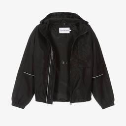 كالفين كلاين-جاكيت واقي من الرياح لون أسود للمراهقين | Childrensalon Outlet