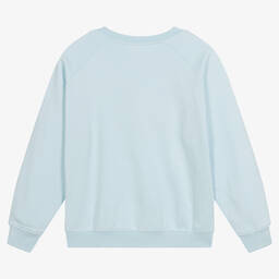 Calvin Klein Jeans-سويتشيرت تينز ولادي قطن لون أزرق فاتح | Childrensalon Outlet