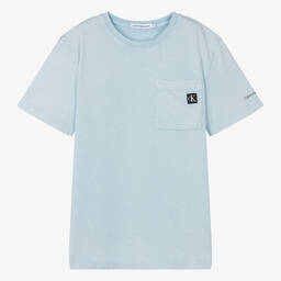 Calvin Klein-Teen Boys Blue Cotton T-Shirt | Childrensalon Outlet