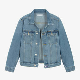 Calvin Klein-جاكيت قطن دنيم لون أزرق للمراهقين | Childrensalon Outlet