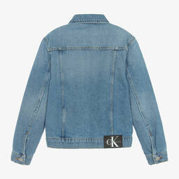 Calvin Klein-جاكيت قطن دنيم لون أزرق للمراهقين | Childrensalon Outlet