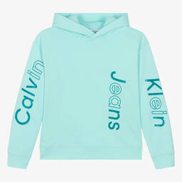 Calvin Klein-Teen Boys Blue Logo Hoodie | Childrensalon Outlet