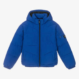 Calvin Klein Jeans-Teen Boys Blue Logo Puffer Jacket | Childrensalon Outlet