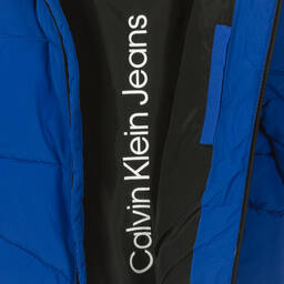 Calvin Klein Jeans-Teen Boys Blue Logo Puffer Jacket | Childrensalon Outlet