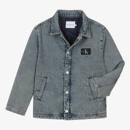 Calvin Klein-Teen Boys Blue Stonewash Denim Jacket | Childrensalon Outlet