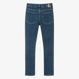 Calvin Klein-جينز سليم-فيت قطن دنيم لون أزرق داكن للمراهقين | Childrensalon Outlet