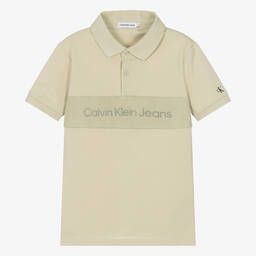 Calvin Klein-Teen Boys Green Cotton Polo Shirt | Childrensalon Outlet