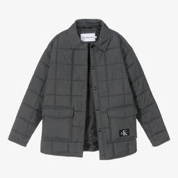 Calvin Klein-Teen Boys Grey Quilted Padded Jacket | Childrensalon Outlet