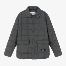 Calvin Klein-Teen Boys Grey Quilted Padded Jacket | Childrensalon Outlet