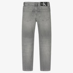 Calvin Klein Jeans-جينز سليم-فيت قطن مستدام دنيم لون رمادي فاتح | Childrensalon Outlet