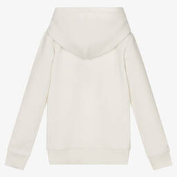 Calvin Klein Jeans-توب هودي تينز ولادي قطن جيرسي لون عاجي | Childrensalon Outlet