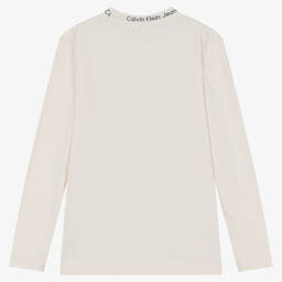 Calvin Klein-توب تينز ولادي قطن لون عاجي | Childrensalon Outlet