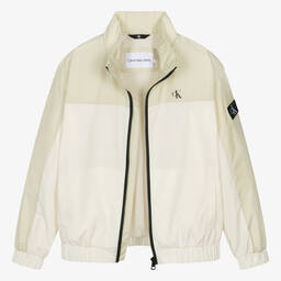 Calvin Klein-Teen Boys Ivory Windbreaker Jacket | Childrensalon Outlet