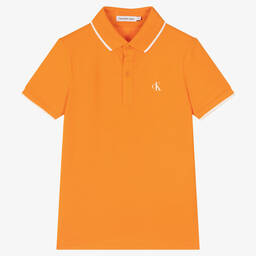Calvin Klein Джинсы-Teen Boys Orange Polo Shirt | Childrensalon Outlet